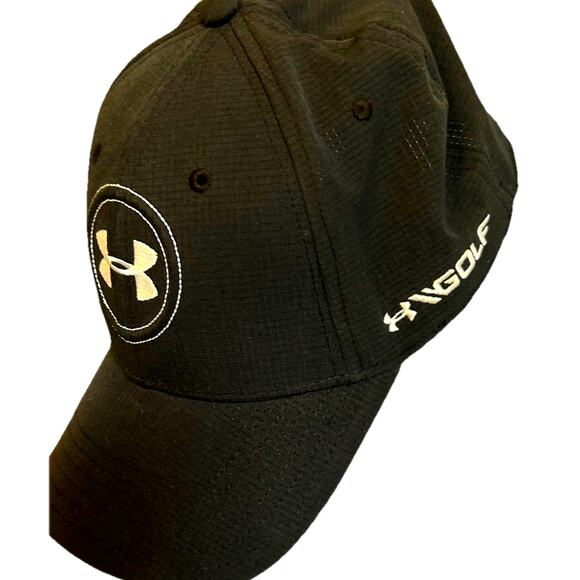 Under Armour Jordan Spieth Hat L/XL Black Tour Golf Baseball Flex Fit Cap Hat - Picture 1 of 9
